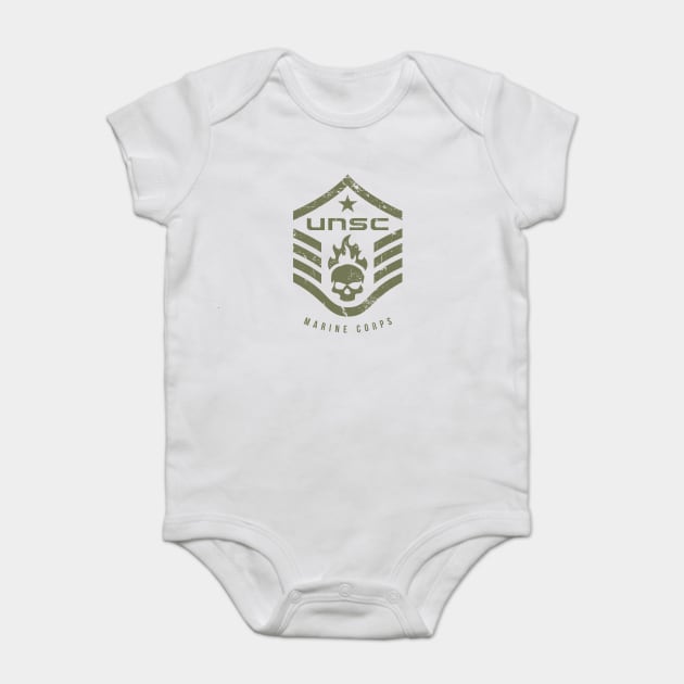 UNSC Halo Marine Corps Baby Bodysuit by SilverfireDesign